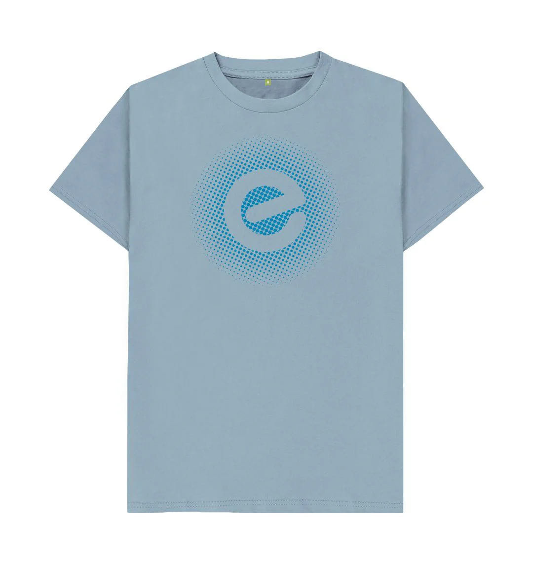 Men's Blue Logo 100% Organic Cotton T-Shirt - Image 7